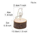 Max 10pcs Bird Card Holder Stand Wire Photo Clip with Wooden Base Wedding Table