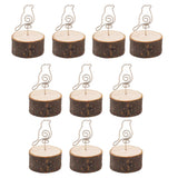 Max 10pcs Bird Card Holder Stand Wire Photo Clip with Wooden Base Wedding Table