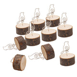 Max 10pcs Bird Card Holder Stand Wire Photo Clip with Wooden Base Wedding Table