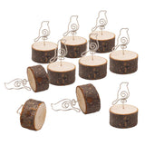 Max 10pcs Bird Card Holder Stand Wire Photo Clip with Wooden Base Wedding Table