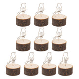 Max 10pcs Bird Card Holder Stand Wire Photo Clip with Wooden Base Wedding Table