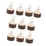 Max 10pcs Bird Card Holder Stand Wire Photo Clip with Wooden Base Wedding Table