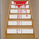 Max 6pcs/set 3D Stairway Decals Blood Riser Sticker Stair Decals Staircase Mural