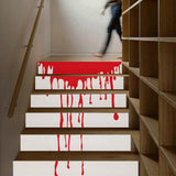 Max 6pcs/set 3D Stairway Decals Blood Riser Sticker Stair Decals Staircase Mural