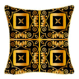 Max Gold Trimmed Square Flannel Throw Piwllow Cover 18"x18" with Zipper Style 2