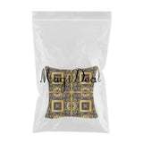 Max Gold Trimmed Square Flannel Throw Piwllow Cover 18"x18" with Zipper Style 2