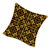 Max Gold Trimmed Square Flannel Throw Piwllow Cover 18"x18" with Zipper Style 4