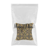 Max Gold Trimmed Square Flannel Throw Piwllow Cover 18"x18" with Zipper Style 4