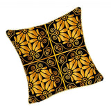 Max Gold Trimmed Square Flannel Throw Piwllow Cover 18"x18" with Zipper Style 5