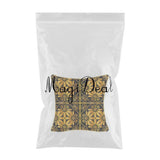 Max Gold Trimmed Square Flannel Throw Piwllow Cover 18"x18" with Zipper Style 5