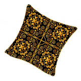 Max Gold Trimmed Square Flannel Throw Piwllow Cover 18"x18" with Zipper Style 6