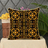 Max Gold Trimmed Square Flannel Throw Piwllow Cover 18"x18" with Zipper Style 6