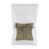 Max Gold Trimmed Square Flannel Throw Piwllow Cover 18"x18" with Zipper Style 6