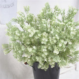 Max Artificial Fake Flowers Plants Spray Baby Breath/Gypsophila 3 Colors  White
