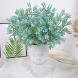 Max Artificial Fake Flowers Plants Spray Baby Breath/Gypsophila 3 Colors  Blue