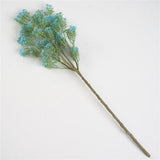 Max Artificial Fake Flowers Plants Spray Baby Breath/Gypsophila 3 Colors  Blue