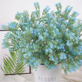 Max Artificial Fake Flowers Plants Spray Baby Breath/Gypsophila 3 Colors  Blue