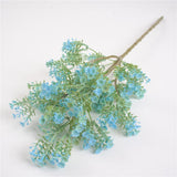 Max Artificial Fake Flowers Plants Spray Baby Breath/Gypsophila 3 Colors  Blue