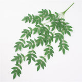 5-twig Artificial Fake Cloth Willow Leaves Rattan Wall Hanging Decor Green