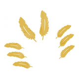 Feather Pattern Wall Art Stickers Mirror Decal Indoor Home Decoration Golden