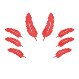 Max Feather Pattern Wall Art Stickers Mirror Decal Indoor Home Decoration Red