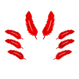 Max Feather Pattern Wall Art Stickers Mirror Decal Indoor Home Decoration Red