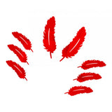 Max Feather Pattern Wall Art Stickers Mirror Decal Indoor Home Decoration Red