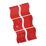Max 6pcs Silver Wave Pattern Art Decal Mirror Style Wall Stickers Kid Room Decor Red-S
