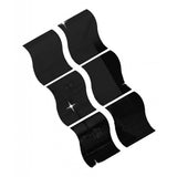 Max 6pcs Silver Wave Pattern Art Decal Mirror Style Wall Stickers Kid Room Decor Black-M