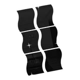 Max 6pcs Silver Wave Pattern Art Decal Mirror Style Wall Stickers Kid Room Decor Black-M