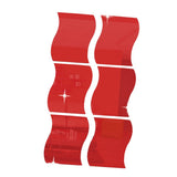Max 6pcs Silver Wave Pattern Art Decal Mirror Style Wall Stickers Kid Room Decor Red-M