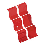 Max 6pcs Silver Wave Pattern Art Decal Mirror Style Wall Stickers Kid Room Decor Red-M