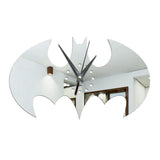 Max Acrylic Batman Wall Clock Wall Sticker Mute Clock Silver