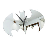 Max Acrylic Batman Wall Clock Wall Sticker Mute Clock Silver