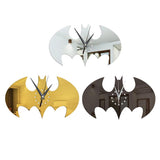 Max Acrylic Batman Wall Clock Wall Sticker Mute Clock Silver