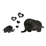 Max Mirror Wall Stickers Heart Elephants Decal DIY Home Room Decoration Black
