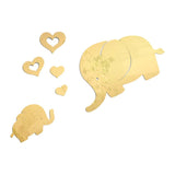 Max Mirror Wall Stickers Heart Elephants Decal DIY Home Room Decoration Golden