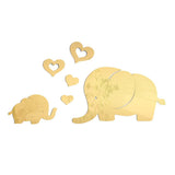 Max Mirror Wall Stickers Heart Elephants Decal DIY Home Room Decoration Golden
