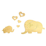Max Mirror Wall Stickers Heart Elephants Decal DIY Home Room Decoration Golden