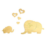 Max Mirror Wall Stickers Heart Elephants Decal DIY Home Room Decoration Golden