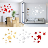 Pine Leaf Acrylic Wall Sticker Mirror 3D Wall Decals 60x40cm Silver