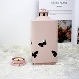 Max Nordic Style Wind Lantern Candlestick Metal Horse Lantern Pink