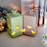 Max Nordic Style Wind Lantern Candlestick Metal Horse Lantern Pink
