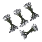 Max 200pcs Artificial Double Head Berries DIY Craft Silver