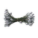 Max 200pcs Artificial Double Head Berries DIY Craft Silver