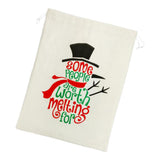 Max Christmas Theme Cloth Drawstring Gift Bags Pouches 50x70cm Letters Snowman