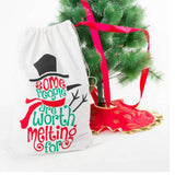 Max Christmas Theme Cloth Drawstring Gift Bags Pouches 50x70cm Letters Snowman