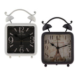 Max Retro Style Shabby Iron Clock  Home Desk Table Clock Ornament  White