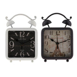 Max Retro Style Shabby Iron Clock  Home Desk Table Clock Ornament  White