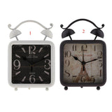 Max Retro Style Shabby Iron Clock  Home Desk Table Clock Ornament  White